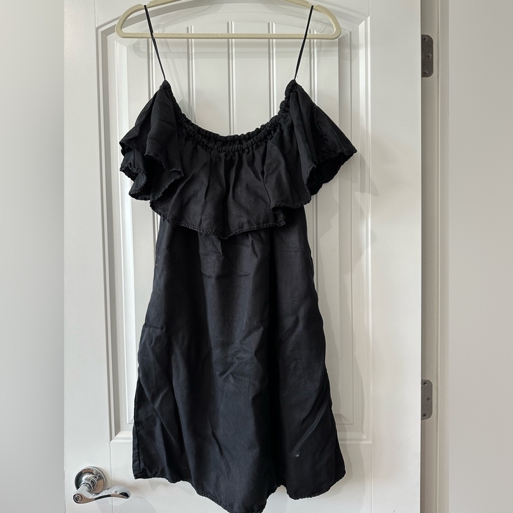 ZARA WOMAN BLACK STRAPLESS DRESS